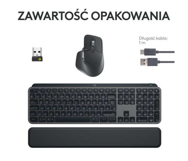 LOGITECH Klawiatura MX Keys S + mysz + podkładka Combo Graphite US 920-011614 - 1145878 - zdjęcie 15